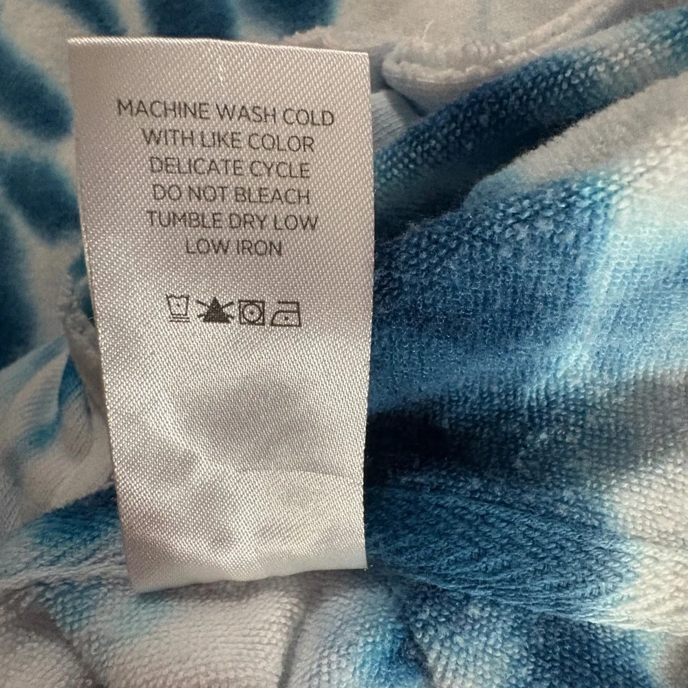 TIE DYE HOODIE SWEATSHIRT Blue White Boho Pullover Cozy Loungewear Womens SZ 3X - Picture 7 of 12